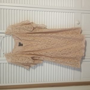 Enfocus Women Nude/baby Pink Lacey Dress 18W